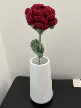 6 шт. красные розы искусственные цветы вязаный цветок с длинными стеблями реалистичные букеты из искусственных роз для свадебного букета цветочный свадебный декор домашнего стола красный