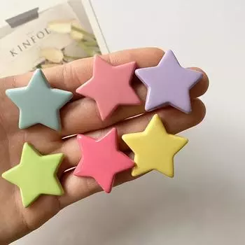 6 шт. Красочные магниты на холодильник в форме звезд – Яркий АБС-пластик, Идеально для кухонного декора, POS-дисплей