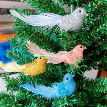 6 шт. креативная стильная искусственная птица садовое украшение рождественский декор подвесной кулон