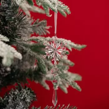 6 шт. креативное украшение на рождественскую елку акриловые новогодние рождественские подарки кулон ледяной бар имитация снежинки подвесное украшение