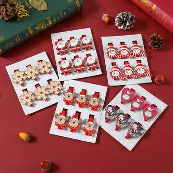 6 шт. креативные рождественские деревянные мультяшные клипсы Рождество Санта Клаус Снеговик Лось Снежинка деревянные клипсы Ноэль Натал Веселого Рождественского декора