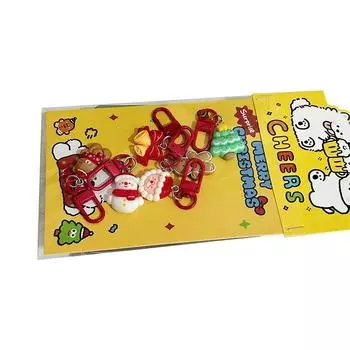 6 шт. креативный милый рождественский брелок-подвеска мультфильм Санта-Клаус снеговик лось брелок для рюкзака украшения аксессуары подарки