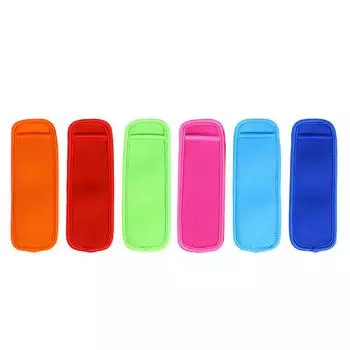 6 шт. кронштейн пустой красочный набор леденцов детский держатель для заморозки крышка неопреновая палочка 18X6.5X0.5CM