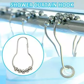 6 шт. крючки для занавесок для душа, электролированные, нержавеющие, сверхпрочные в форме тыквы, плавно катящиеся шарики, открывающаяся пряжка, противоскользящая спальня, ванная комната