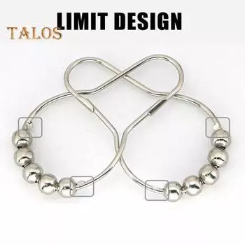 6 шт. крючки для занавесок для душа, электролированные, нержавеющие, сверхпрочные в форме тыквы, плавно катящиеся шарики, открывающаяся пряжка, противоскользящая спальня, ванная комната серебряный