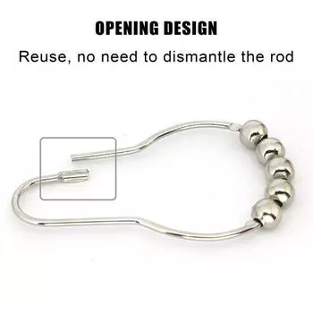 6 шт. крючки для занавесок для душа, электролированные, нержавеющие, сверхпрочные в форме тыквы, плавно катящиеся шарики, открывающаяся пряжка, противоскользящая спальня, ванная комната серебряный