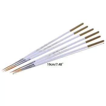 6 шт. круглая кисть крючок ручка для рисования нейлоновая краска для волос набор для рисования живопись ремесло