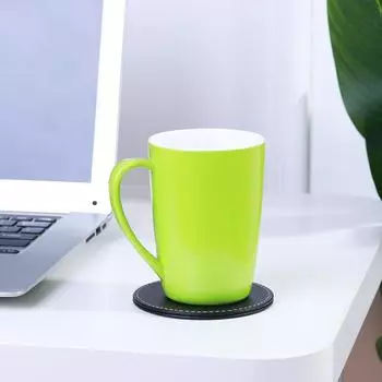 6 шт., круглый и квадратный кожаный держатель для стакана, практичный черный коврик для стола, подставка под тарелку для пива и напитков