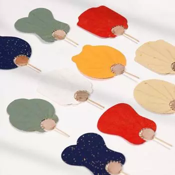 6 шт. круглый веер пустой мини-веер DIY двухсторонняя бумага сюань каллиграфия древний стиль инопланетянин мини-закладка маленький веер украшение 6pcs красный