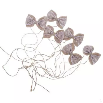 6 шт. кружевной бант из мешковины, бант из джута, украшения в виде банта для свадьбы 2,5x2,3 дюйма