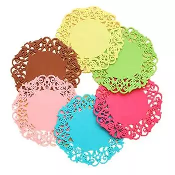 6 шт. кружевные цветочные салфетки силиконовые подставки для чашек чая коврики изоляционные подставки для столовых приборов