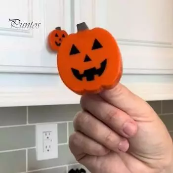 6 шт. Крышка дверной ручки в виде тыквы на Хэллоуин, крышки для ручек шкафа, простая установка, круглые крышки для ручек в виде конфет для ящиков шкафа розовый