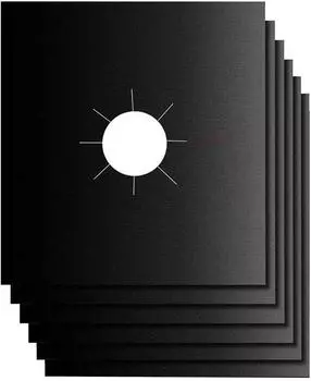 [6 шт.] Крышка газовой плиты, чехлы с наклейками для крышки газовой плиты, защитная накладка для плиты из стекловолокна