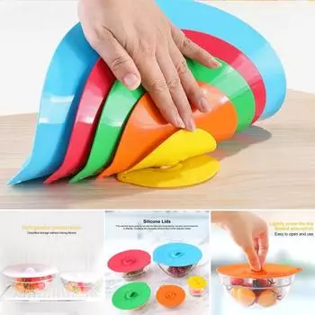 6 шт., крышка от брызг для микроволновой печи, многоразовая силиконовая крышка, термостойкая силиконовая крышка для чаш для домашней кухни
