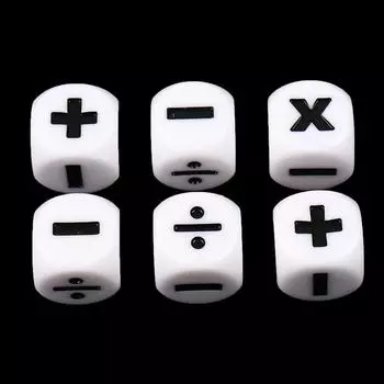 6 шт. кубики для сложения, вычитания, умножения, деления, символы, реквизит для операций One Size