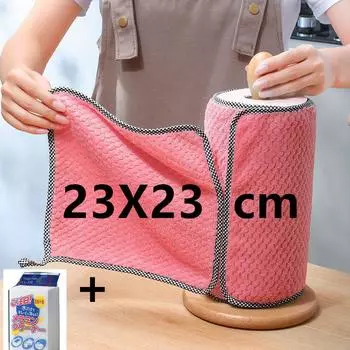 6 шт., кухонная ежедневная салфетка для мытья посуды, антипригарная масляная утолщенная ткань для чистки столешницы, впитывающая губка для мытья посуды (нет губки) Random color