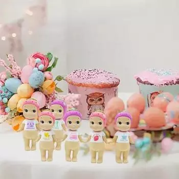 6 шт. Кукла-ангел из серии «Клубника» Карманная фигурка ангела с фруктовым головным убором из ПВХ Мини стоящая мультяшная