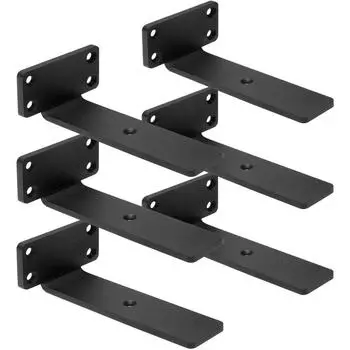 6 шт. L-образный настенный кронштейн для стола, металлические скрытые полки, плавающие кронштейны для полок, офис 6 inch