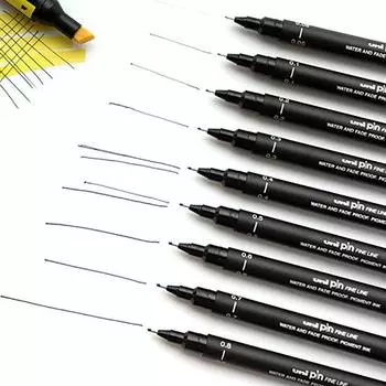 6 шт./лот 005 01 02 03 05 08 микрон Fineliner ультратонкая линия художественный маркер рисунок эскиз манга