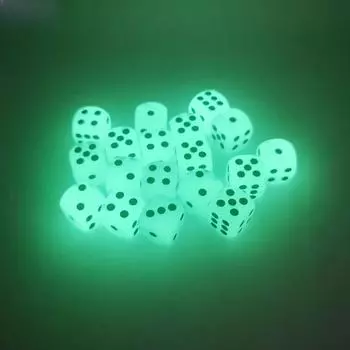 6 шт./лот 14 мм 6-гранный фосфоресцирующий кубик с цифрами, ночник, светящийся, забавный, ночной бар, развлечения KTV, настольная игра, набор кубиков Dnd белый