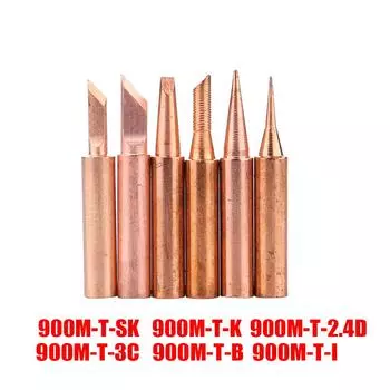 6 шт./лот 900M-T медный припой, жало для паяльника, бессвинцовое сварочное жало для паяльной станции 936