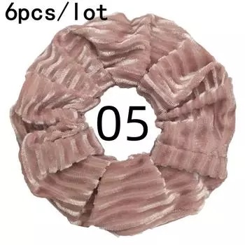 6 шт./лот Бархатные полосатые резинки для волос Аксессуары для волос для женщин Эластичные резинки Элегантный хвостик Однотонные цвета Винно-красный Розовый