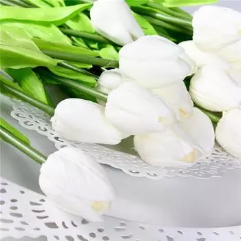 6 шт./лот букет искусственных цветов мини-тюльпан свадьба невесты гортензии цветочный декор для вечеринки 6pcs красный