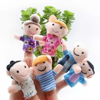 6 шт./лот Мини Плюшевая Детская Игрушка Finger Family Puppets Набор Развивающие Игрушки Мальчики Девочки Маленький Дизайн Подарок Оригинальный Аксессуар