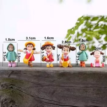 6 шт./лот, миниатюрные миниатюры «Мой сосед Тоторо», мини-фигурки, «сделай сам», сказочное украшение для сада, мох, террариум, микропейзаж 6pcs разноцветный