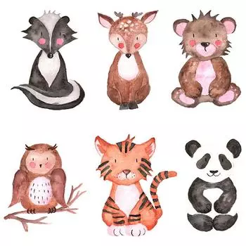 6 шт./лот нашивки с изображением животных из мультфильмов «сделай сам», наклейки для одежды, железные нашивки для одежды, моющиеся наклейки