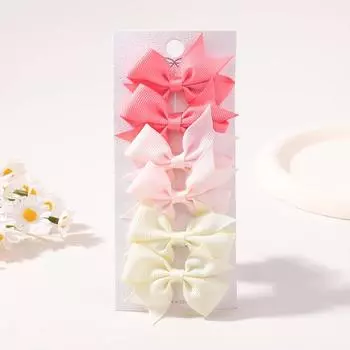 6 шт./лот Однотонные ленточные детские банты Заколки для волос для маленьких девочек Ручной работы Бантик Заколка мини Заколки Детские аксессуары для волос