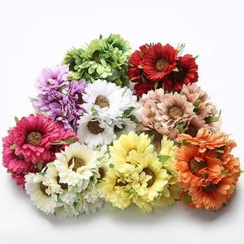 6 шт./лот, популярные высококачественные искусственные цветы для вечеринки, свадебный букет, украшение дома, сделай сам, шелковый цветок, гортензия ручной работы на День святого Валентина розы красного