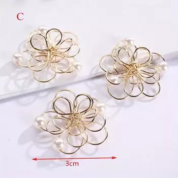 6 шт./лот позолоченные филигранные металлические цветы фурнитура подвески соединители для сережек своими руками украшения для волос украшения для рукоделия