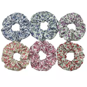 6 шт./лот Резинки для волос Эластичная лента Женский держатель Резинка Аксессуары Шифон Подсолнух Ромашка Цветок Милый Головной убор