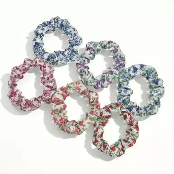 6 шт./лот Резинки для волос Эластичные резинки Женские Маленькие Шифоновые Цветочные Тканевые Модные Милые Ромашки Сад Отпуск
