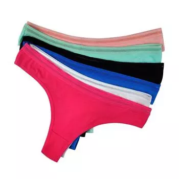 6 шт./лот сексуальные женские стринги, трусики, хлопковое нижнее белье для женщин, женские стринги, нижнее белье M разноцветный