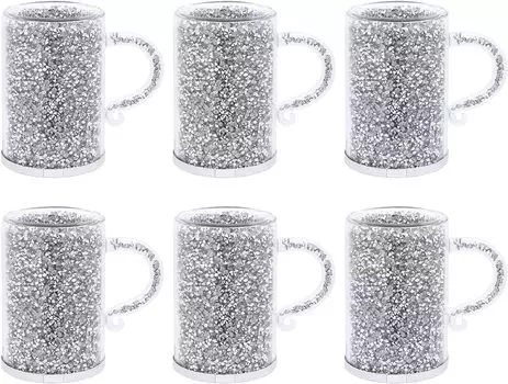 6 шт./лот, стеклянные кружки для кофе Crystals Hot Dink объемом 6 унций с ручками для горячих напитков, набор чашек для латте, шоколада, эспрессо с бриллиантами 180ml