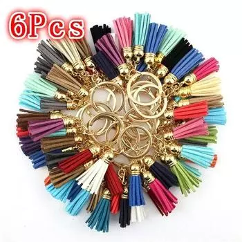 6 шт./лот сумочка брелок подвеска 4 см кисточка украшение ремесло для сумки брелок случайный цвет