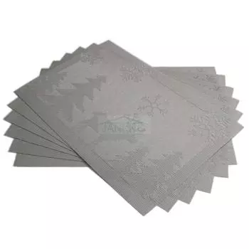 6 шт./лот, тканые коврики для столовых приборов, силиконовые ПВХ коврики для стола для обеденного стола, стола, напитка, вина, Рождества, теплоизоляция, водонепроницаемая подставка для столовых приборов серебряный