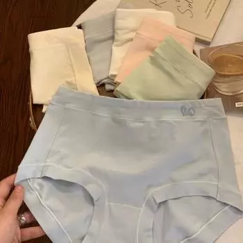 6 шт./лот трусики женские удобные базовые нижнее белье со средней талией для женщин 5A нижнее белье для девочек бесследные трусы из чистого хлопка нижнее белье L