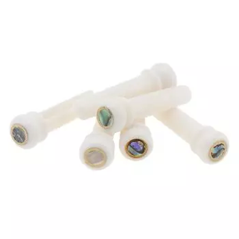 6 шт./лот, верхняя часть из чистой кости, инкрустированная раковиной морского ушка в горошек, булавки для моста для акустической гитары