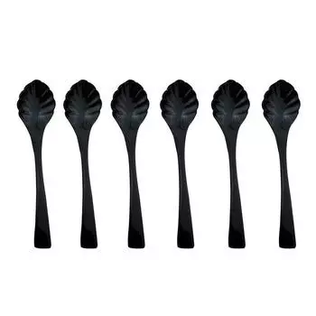 6 шт. ложка для сахара, столовая посуда, кофейные детские ложки, 18/10, нержавеющая сталь, 5,5 дюйма, набор ложек в форме ракушки, набор посуды