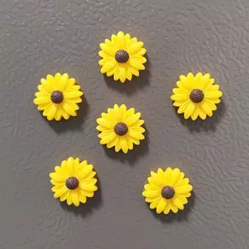 6 шт. Магнит на холодильник из смолы «Подсолнух», украшение для дома, офиса, кухни, сделай сам, искусство, подарки, сообщение, памятка, записка, наклейка на холодильник