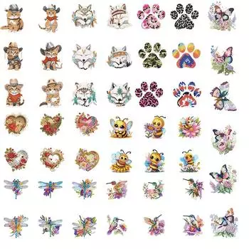 6 шт. магнит на холодильник с алмазной живописью особой формы, наклейки на холодильник с животными, магнит на холодильник с алмазным искусством для взрослых и детей, начинающих BB004