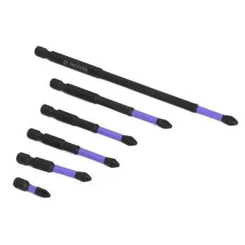 6 шт., магнитные нескользящие сверла, портативный набор магнитных бит, противоударный набор ударных отверток PH2, магнитная головка