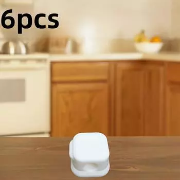 6 шт. Магнитные зажимы для кабелей Регулируемый зажим для хранения зарядных кабелей для аккуратной организации рабочего стола в офисе, салона автомобиля и дома белый