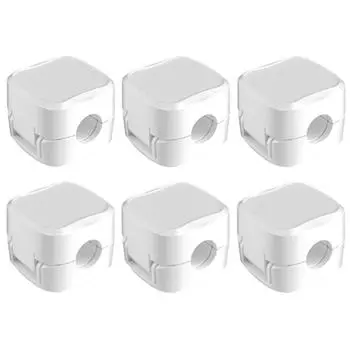 6 шт. Магнитные зажимы для кабеля, гладкий регулируемый органайзер для шнура (белый) #F