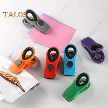 6 шт. магнитных зажимов для хранения продуктов питания, прочные магнитные герметичные зажимы для чипов, зажимы для пакетов, пластиковый уплотнитель для пакетов для хранения продуктов, пакет для закусок 6pcs