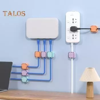 6 шт. магнитных зажимов для кабеля, самоклеящиеся, универсальные, простая установка, зарядный кабель, магнитный органайзер для кабеля, держатель для хранения разноцветный