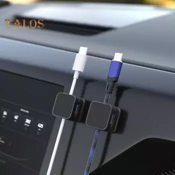 6 шт. магнитных зажимов для кабеля, улучшенный клейкий держатель для провода для настольной тумбочки, автомобильный органайзер для шнура, держатели для домашнего офиса, зажим для кабеля для телефона USB 6pcs чёрный